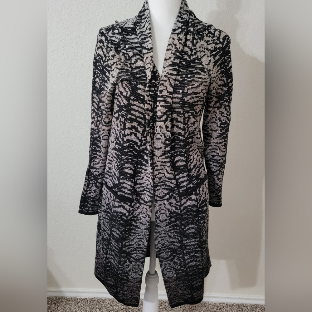 Chico's Monochrome Textured Cardigan Medium